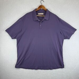 Tommy Bahama Mens Polo Shirt Purple Stripe Short Sleeve XXL TTG Modal Polyester